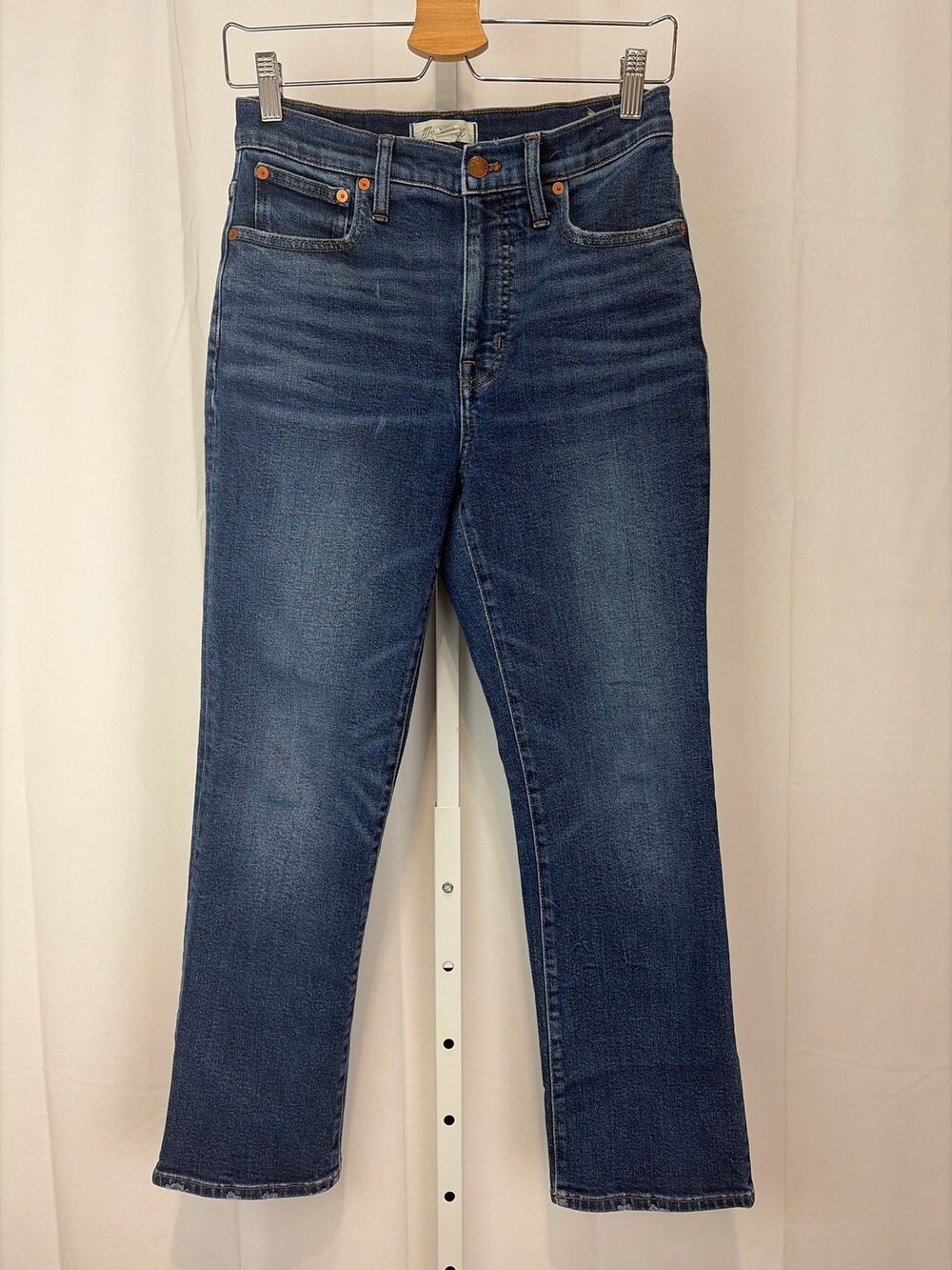 MADEWELL Slim Demi Boot Jeans AJ197 High Rise Zip Fly Ankle Crop Blue Size 26